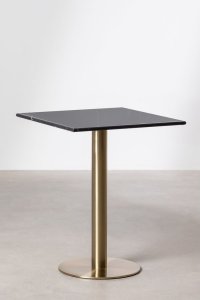 Stół barowy kawiarniany kwadrat marmur złoty szampan Deco 4
