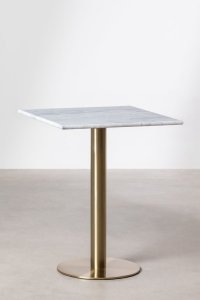 Stół barowy kawiarniany kwadrat marmur złoty szampan Deco 6