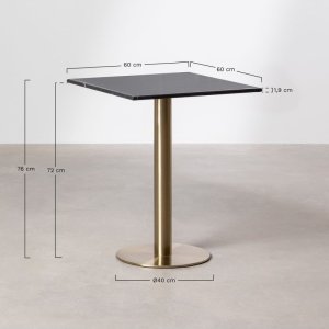Stół barowy kawiarniany kwadrat marmur złoty szampan Deco 7