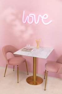 Stół barowy kawiarniany kwadrat marmur złoty szampan Deco 8