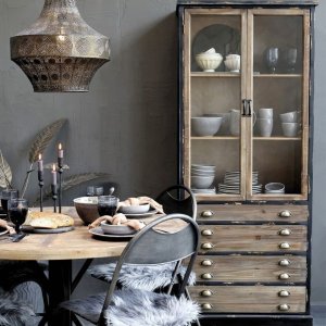 Witryna postarzana z drewna jodłowego Vintage 191 cm 2