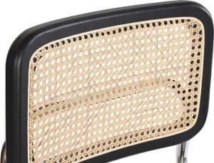 Krzesło metalowe czarne z plecionką wiedeńską Razi 3