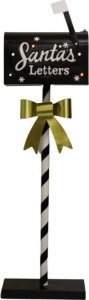 Skrzynka na listy świąteczna czarna LED 103,5 cm 1