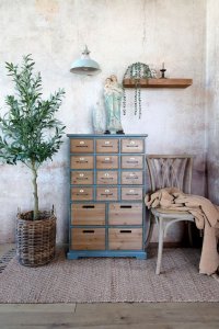 Komoda drewniana postarzana z szufladami antyczny opal 2