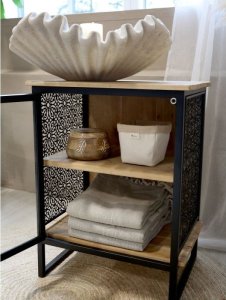 Szafka nocna ażurowa czarna Venice 3