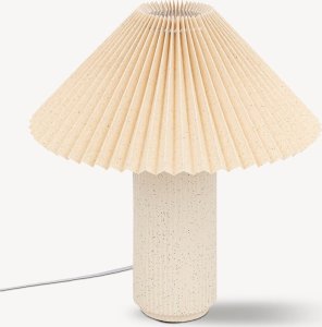 Lampa stołowa Beliani Lampa stołowa porcelanowa beżowa 38 cm 6