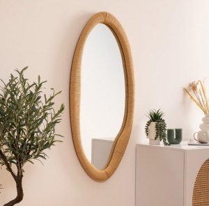 Lustro ścienne owalne plecione 114x58 cm 2
