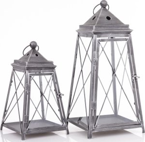 Lampion metalowy 2 szt.  VARELA 55x25 cm i 37,5x21 cm 1