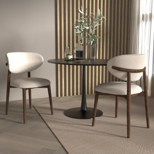 ModernHome Krzesło do jadalni ecru/orzech Senya 8