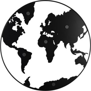 Tablica magnetyczna okrągła Mapa Świata  50 cm  czarna 1
