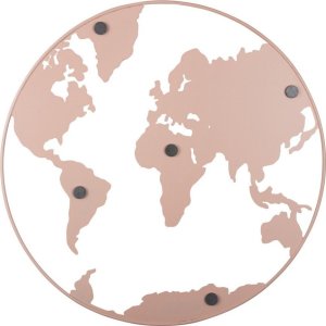 Tablica magnetyczna okrągła Mapa Świata  50 cm  różowa 1