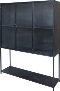 Witryna metalowa loftowa trzydrzwiowa 175x140x39,5 cm 1