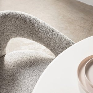 Krzesło tapicerowane HEMBER szarobeżowe 77x62x56 cm 6