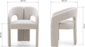 Krzesło tapicerowane HEMBER szarobeżowe 77x62x56 cm 10