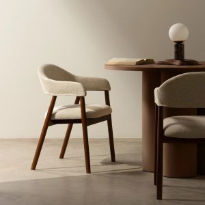 Krzesło tapicerowane YPSILA  beżowe boucle 81x57x54 cm 7