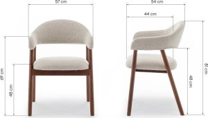 Krzesło tapicerowane YPSILA  beżowe boucle 81x57x54 cm 9