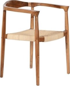 Krzesło tekowe z rattanem AYLA - II  78x59x55 cm brązowe 1