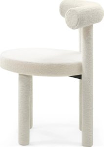 Krzesło do jadalni ecru/tapicerowane nogi 75x61x58 cm PEDRITA 2