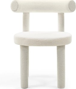 Krzesło do jadalni ecru/tapicerowane nogi 75x61x58 cm PEDRITA 3