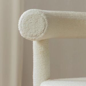 Krzesło do jadalni ecru/tapicerowane nogi 75x61x58 cm PEDRITA 5