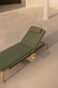 Rozkładany leżak z drewna akacjowego Dubai wojskowa zieleń 1