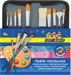 Zestaw artystycznych 10 pędzli z drewnianym uchwyt 4