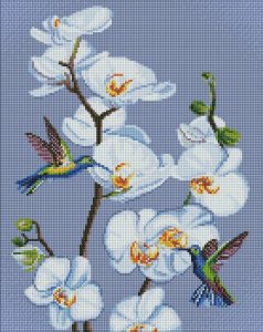 Diamentowa mozaika - Kwitnące orchidee 40x50cm 1