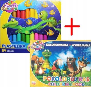Plastelina 24 kolory + wyklejanka A5/10K 2