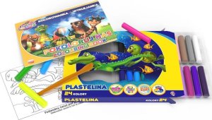 Plastelina 24 kolory + wyklejanka A5/10K 5