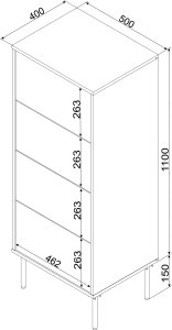 Cama Meble Komoda 4S TRESSE 50x40x125 kaszmir mat 7