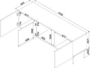 Szafka RTV SIENA 150,5x40x60 kaszmir mat 7