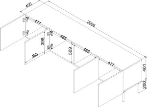 Cama Meble Szafka RTV SIENA 200x40x60 kaszmir mat 7
