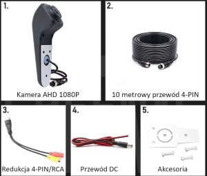 Kamera cofania w lampę STOP do VW CRAFTER II E-CRAFTER od 2017 AHD 1080P 4-PIN 6