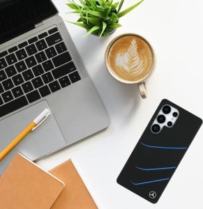 Etui Mercedes Silicone Contrasted Curves  MagSafe do Samsung Galaxy S25 Ultra czarny 11