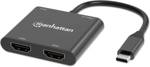 Stacja/replikator Manhattan Dual-HDMI USB-C (154321) 1