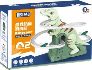 LeanToys Tor Zjeżdżalnia Wspinaczka Dinozaurów Kolejka Światła Dźwięki LEAN Toys 3