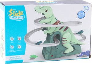 LeanToys Tor Zjeżdżalnia Wspinaczka Dinozaurów Kolejka Światła Dźwięki LEAN Toys 4