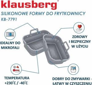Klausberg Zestaw wkładów silikonowych do pieczenia w frytkownicy, 14,5x20,6cm, 2 sztuki (KB-7791) 3