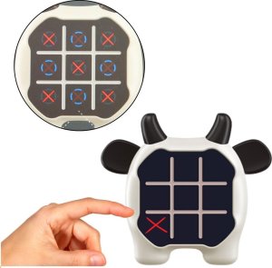 LeanToys Gra Elektroniczna 3w1 Kółko i Krzyżyk Memory Krowa Biało Czarna LEAN Toys 2