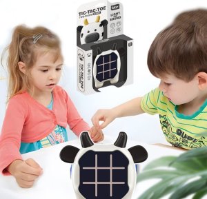LeanToys Gra Elektroniczna 3w1 Kółko i Krzyżyk Memory Krowa Biało Czarna LEAN Toys 4