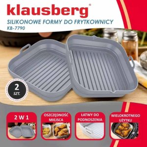 Klausberg Wkłady silikonowe do frytkownicy 21x21 zestaw 2 sztuki forma do pieczenia KB 7790 4