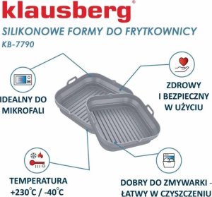 Klausberg Wkłady silikonowe do frytkownicy 21x21 zestaw 2 sztuki forma do pieczenia KB 7790 5