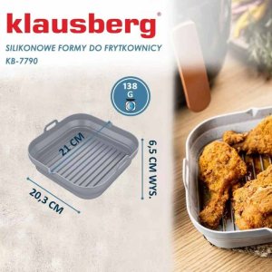 Klausberg Wkłady silikonowe do frytkownicy 21x21 zestaw 2 sztuki forma do pieczenia KB 7790 6