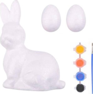 LeanToys Zestaw Do Malowania Styropianowych Ozdób Zając 2 Jajka Farby LEAN TOYS 2