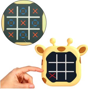 LeanToys Gra Elektroniczna 3w1 Kółko i Krzyżyk Memory Żyrafa Żółta LEAN Toys 2