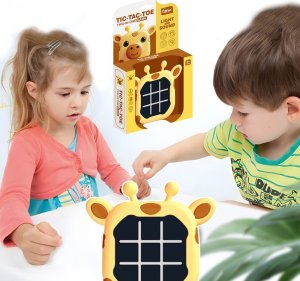 LeanToys Gra Elektroniczna 3w1 Kółko i Krzyżyk Memory Żyrafa Żółta LEAN Toys 4