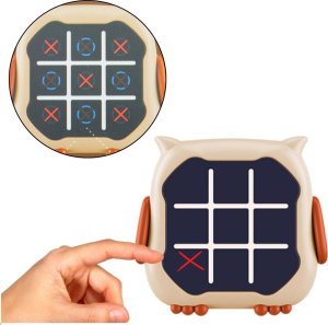 LeanToys Gra Elektroniczna 3w1 Kółko i Krzyżyk Memory Sowa Beżowa LEAN Toys 2