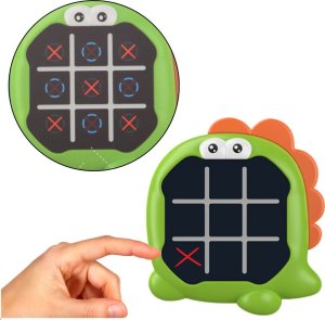 LeanToys Gra Elektroniczna 3w1 Kółko i Krzyżyk Memory Dinozaur Zielony LEAN Toys 2
