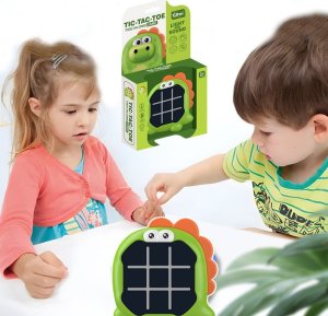 LeanToys Gra Elektroniczna 3w1 Kółko i Krzyżyk Memory Dinozaur Zielony LEAN Toys 4