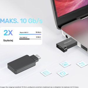 Adapter USB Unitek A1049ABK01 USB-A - USB-C Czarny  (A1049ABK01) 9